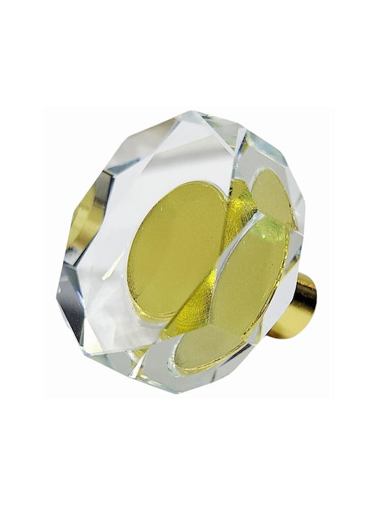 ACM Knob Furniture made of Metallic & Zamak & Crystal Gold-glossy 11952-000-ORO1 1pcs