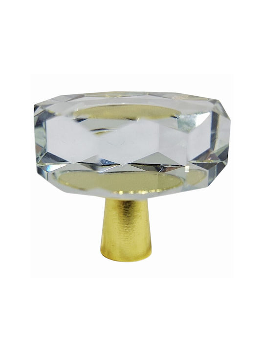 ACM Knob Furniture made of Metallic & Zamak & Crystal Gold-glossy 11952-000-ORO1 1pcs