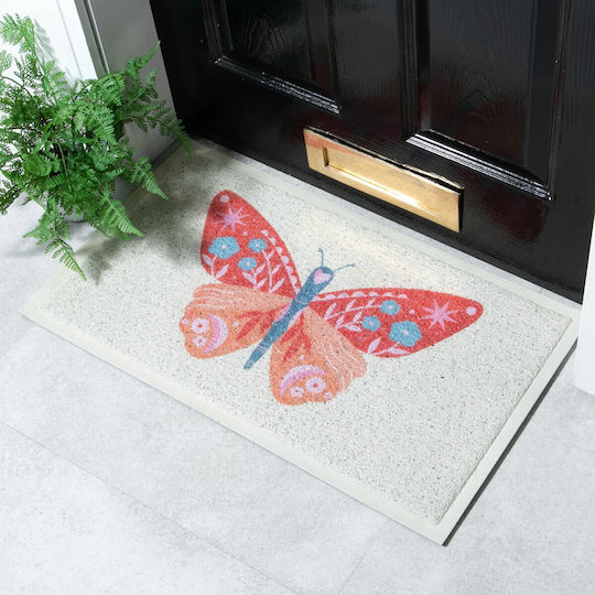 Artsy Mats Πατάκι Εισόδου Orange Flower Butterfly Πορτοκαλί 70x40εκ. -AMDMW-ORANGEFLOWBUTTERFLY-7040 Πορτοκαλί