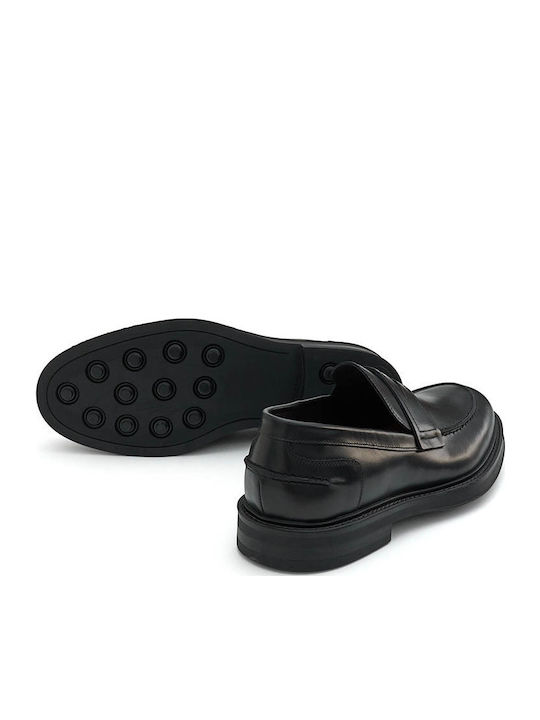 Leder Herren Mokassins in Schwarz Farbe
