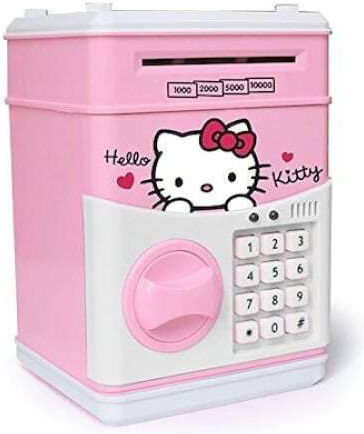 Детски Касичка Hello Kitty С АТМ Функция Сейф С Пин Код Розова Бяла