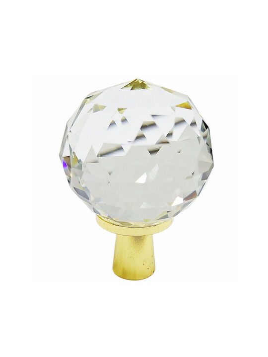 ACM Knob Furniture made of Metallic & Zamak & Crystal Gold-glossy 12018-000-ORO1 1pcs
