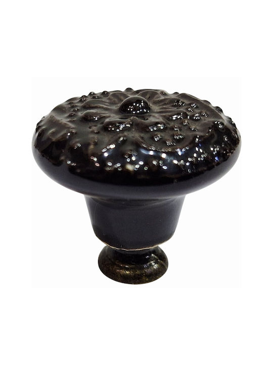 Premier Antique Knob Furniture made of Zamak & Porcelain & Metallic Black 35mm (Center Distance 35mm) 11949-000-ARG1 1pcs