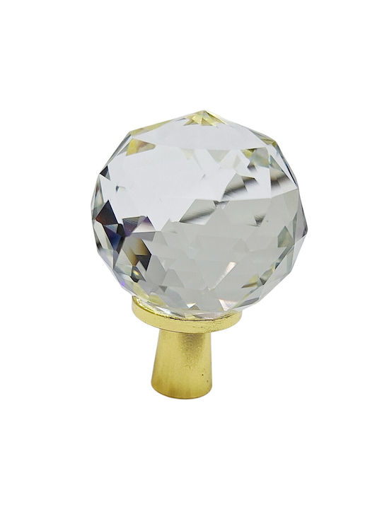 ACM Knob Furniture made of Metallic & Zamak & Crystal Gold-glossy 12018-000-ORO1 1pcs