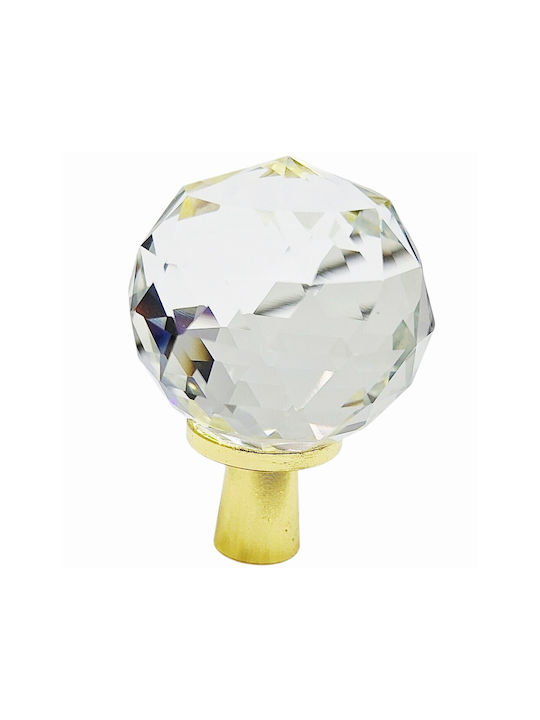 ACM Knob Furniture made of Metallic & Zamak & Crystal Gold-glossy 12018-000-ORO1 1pcs