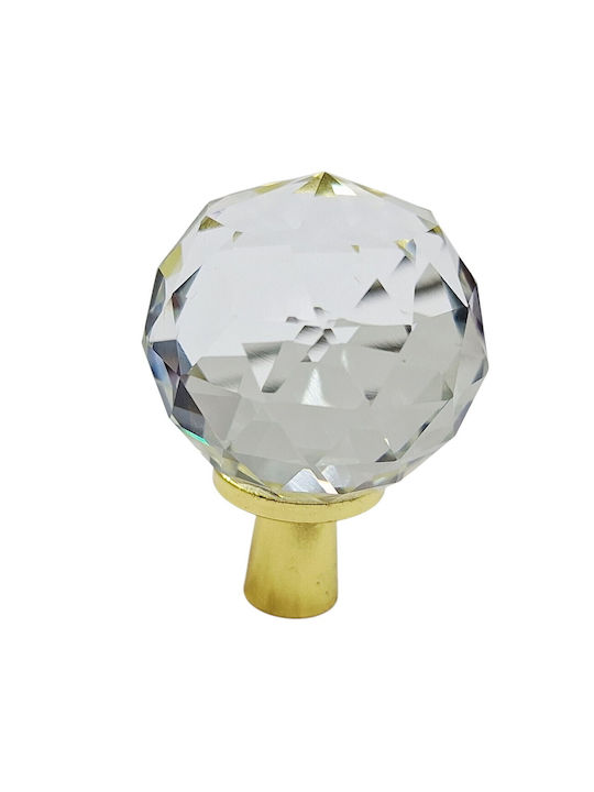 ACM Knob Furniture made of Metallic & Zamak & Crystal Gold-glossy 12018-000-ORO1 1pcs