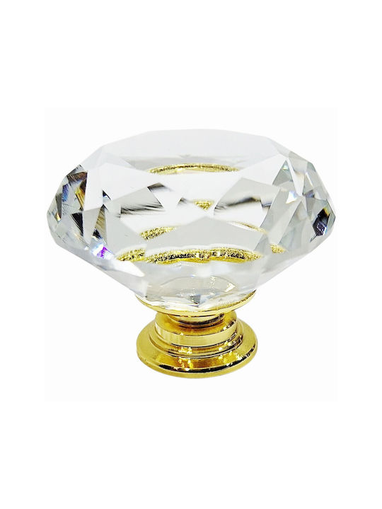 ACM Knob Furniture made of Metallic & Zamak & Crystal Gold-glossy 12022-000-ORO1 1pcs