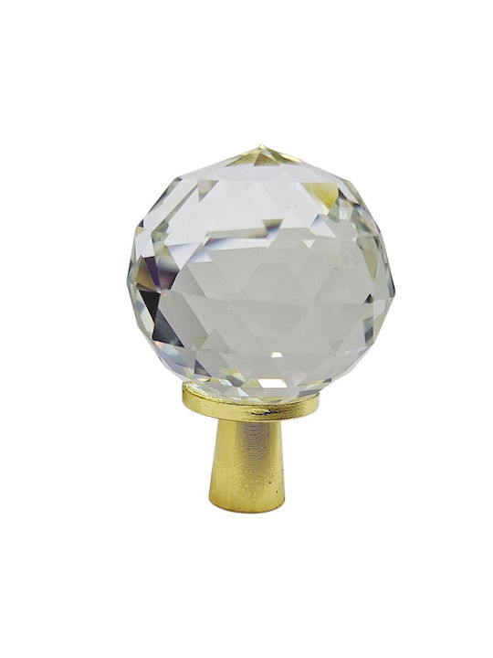 ACM Knob Furniture made of Metallic & Zamak & Crystal Gold-glossy 12018-000-ORO1 1pcs