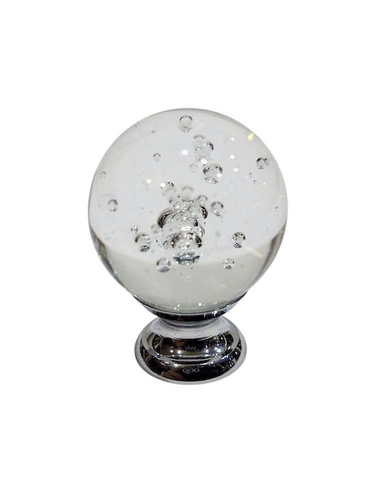 Steel-Nova Knob Furniture made of Crystal & Metallic & Zamak Murano Crystal 30mm (Center Distance 30mm) 12005-000-MOUR 1pcs