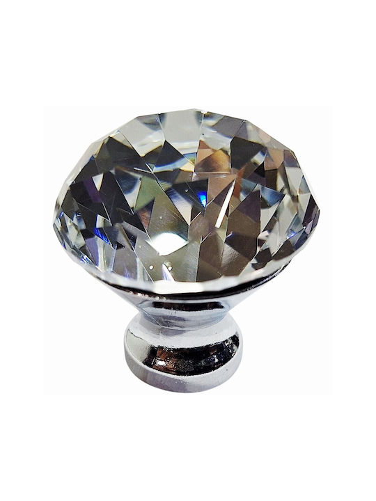 ACM Knob Furniture made of Metallic & Zamak & Crystal Chrome Glossy 30mm (Center Distance 30mm) 11987-000-ORO1 1pcs