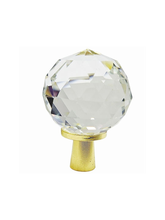 ACM Knob Furniture made of Metallic & Zamak & Crystal Gold-glossy 12018-000-ORO1 1pcs
