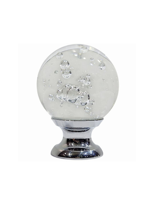 Steel-Nova Knob Furniture made of Crystal & Metallic & Zamak Murano Crystal 30mm (Center Distance 30mm) 12005-000-MOUR 1pcs