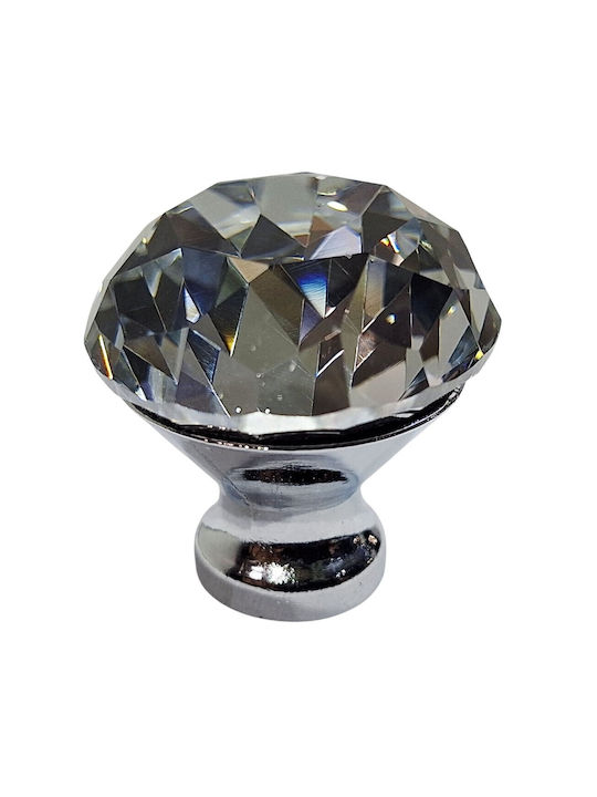 ACM Knob Furniture made of Metallic & Zamak & Crystal Chrome Glossy 30mm (Center Distance 30mm) 11987-000-ORO1 1pcs