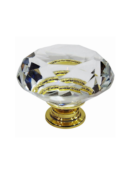 ACM Knob Furniture made of Metallic & Zamak & Crystal Gold-glossy 12022-000-ORO1 1pcs