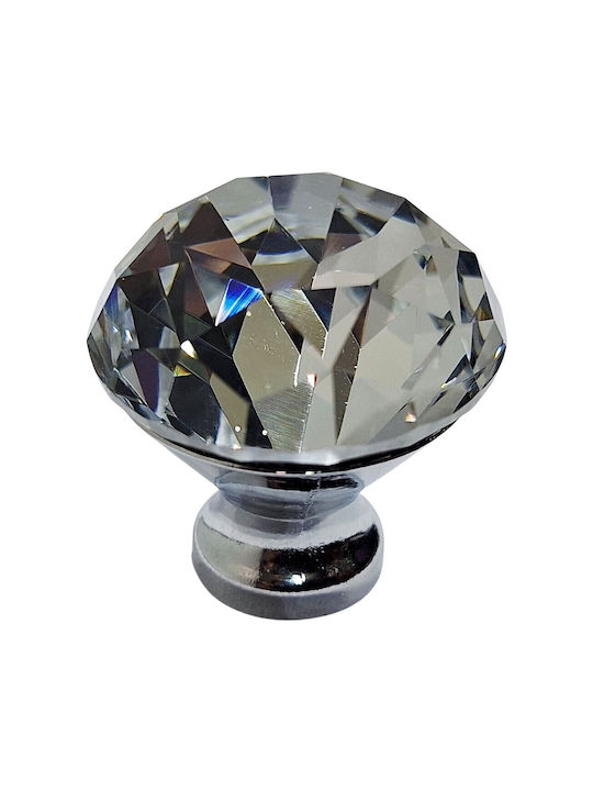 ACM Knob Furniture made of Metallic & Zamak & Crystal Chrome Glossy 30mm (Center Distance 30mm) 11987-000-ORO1 1pcs