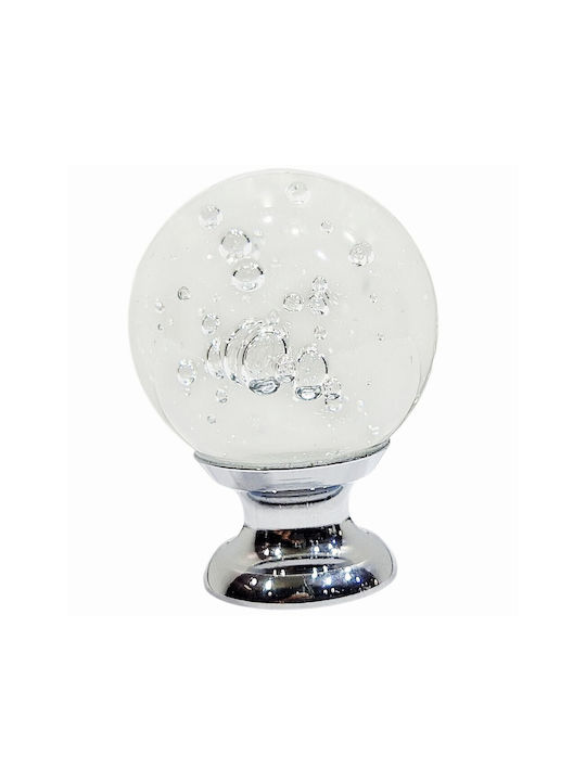 Steel-Nova Knob Furniture made of Crystal & Metallic & Zamak Murano Crystal 30mm (Center Distance 30mm) 12005-000-MOUR 1pcs