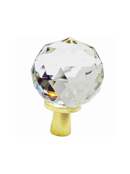 ACM Knob Furniture made of Metallic & Zamak & Crystal Gold-glossy 12018-000-ORO1 1pcs