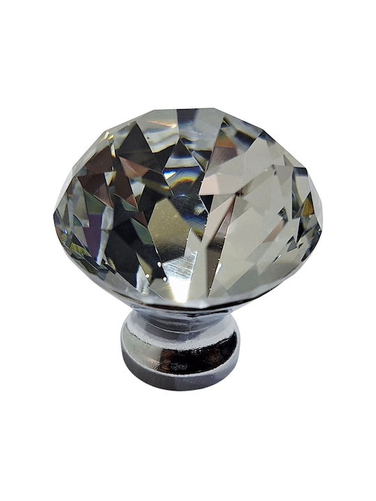 ACM Knob Furniture made of Metallic & Zamak & Crystal Chrome Glossy 30mm (Center Distance 30mm) 11987-000-ORO1 1pcs