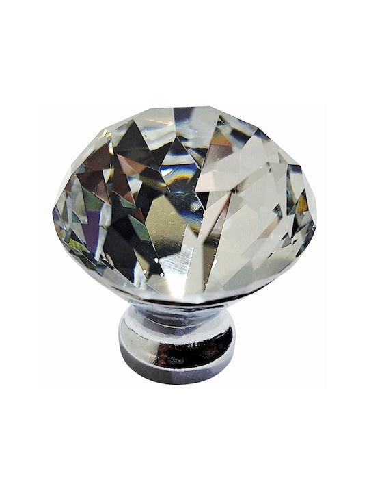 ACM Knob Furniture made of Metallic & Zamak & Crystal Chrome Glossy 30mm (Center Distance 30mm) 11987-000-ORO1 1pcs
