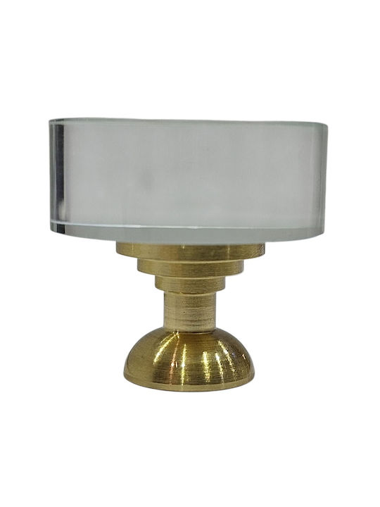 Steel-Nova Knob Furniture made of Crystal & Metallic Murano Crystal 30mm (Center Distance 30mm) 12004-000-MOUR 1pcs