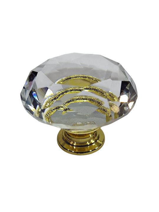 ACM Knob Furniture made of Metallic & Zamak & Crystal Gold-glossy 12022-000-ORO1 1pcs