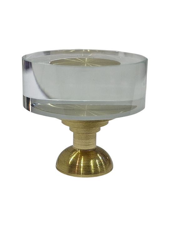 Steel-Nova Knob Furniture made of Crystal & Metallic Murano Crystal 30mm (Center Distance 30mm) 12004-000-MOUR 1pcs