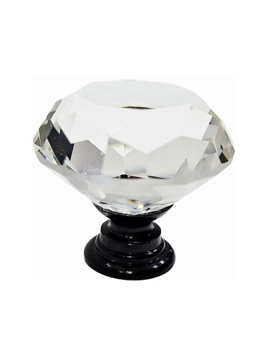 ACM Knob Furniture made of Metallic & Zamak & Crystal Black-glossy 31mm (Center Distance 31mm) 11953-000-ORO1 1pcs