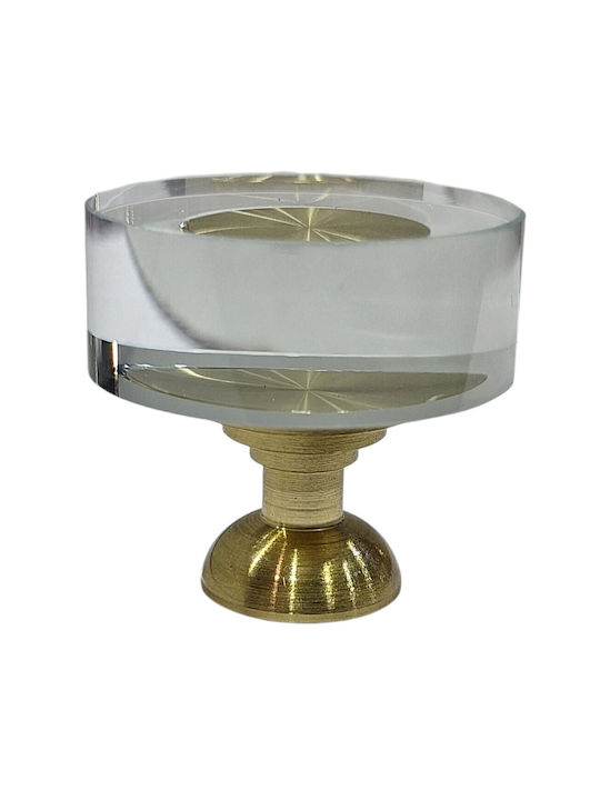 Steel-Nova Knob Furniture made of Crystal & Metallic Murano Crystal 30mm (Center Distance 30mm) 12004-000-MOUR 1pcs