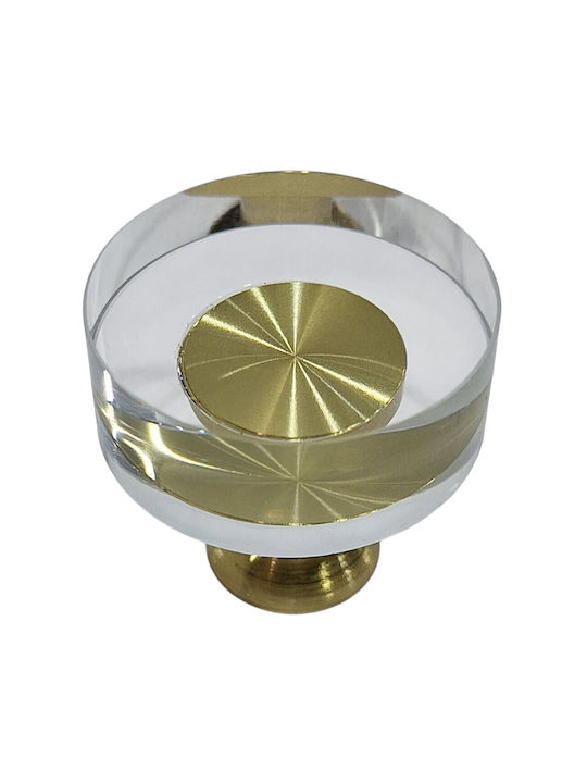 Steel-Nova Knob Furniture made of Crystal & Metallic Murano Crystal 30mm (Center Distance 30mm) 12004-000-MOUR 1pcs
