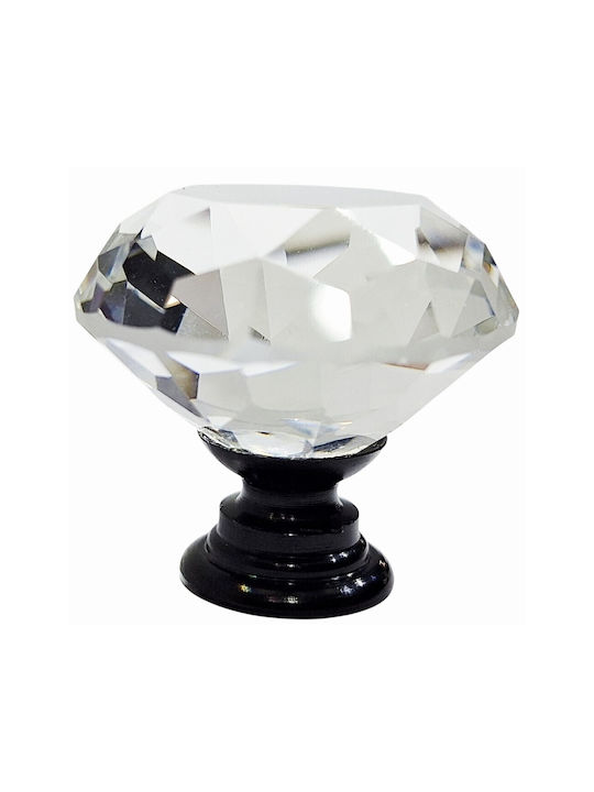 ACM Knob Furniture made of Metallic & Zamak & Crystal Black-glossy 31mm (Center Distance 31mm) 11953-000-ORO1 1pcs