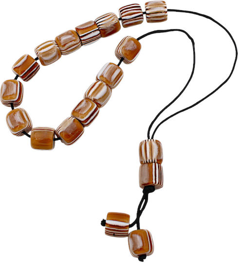 Resin Worry Beads with 19 Beads Open Brown