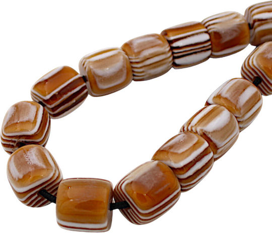 Resin Worry Beads with 19 Beads Open Brown