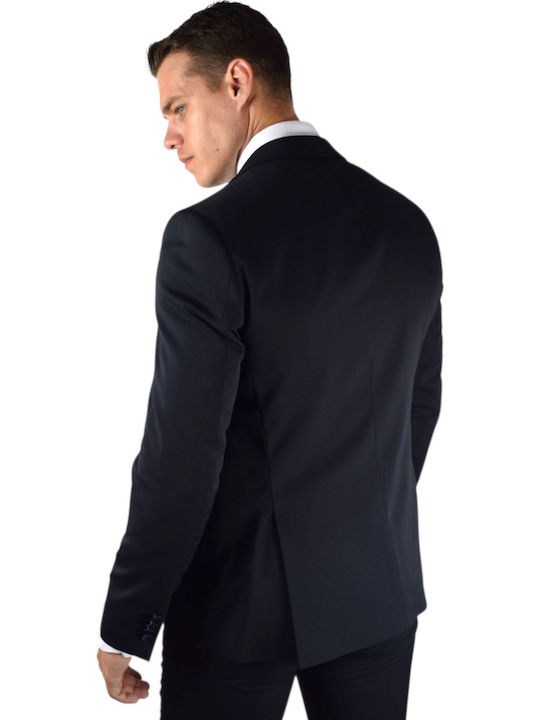 Men's Suit with Vest Blue-black