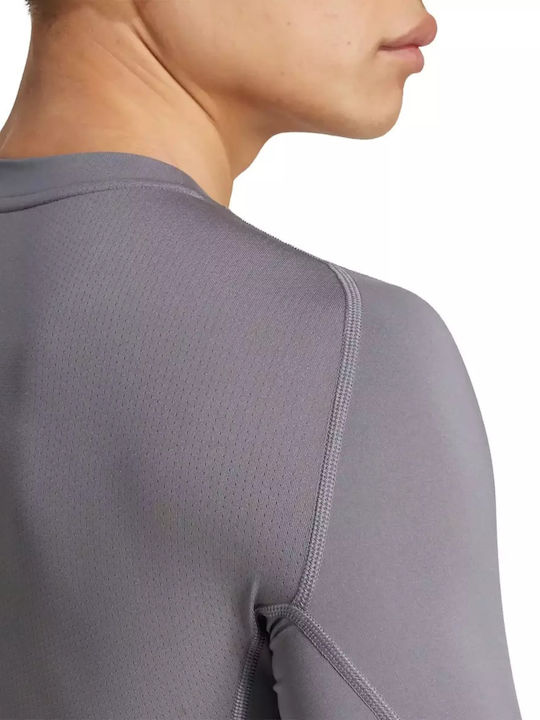 adidas Techfit Bluza termica pentru barbati cu maneci lungi Compresie Gri