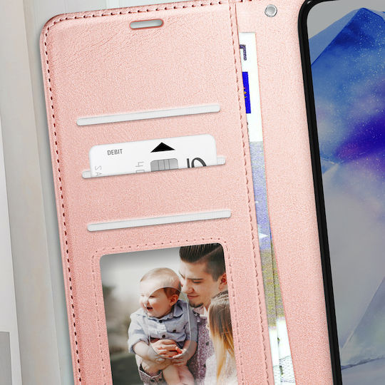 Mayaxess Case Samsung Galaxy A56 Wallet Lanyard Rose Gold