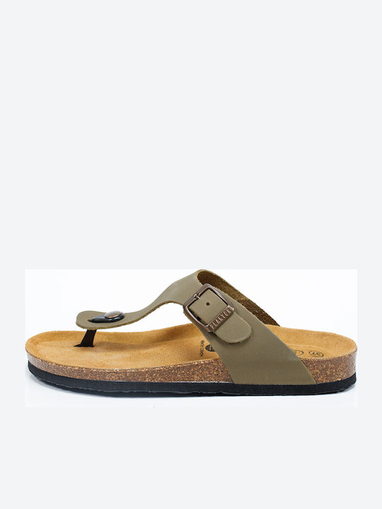 Bolero Leather Women's Flat Sandals Anatomic Nobuck Kaki
