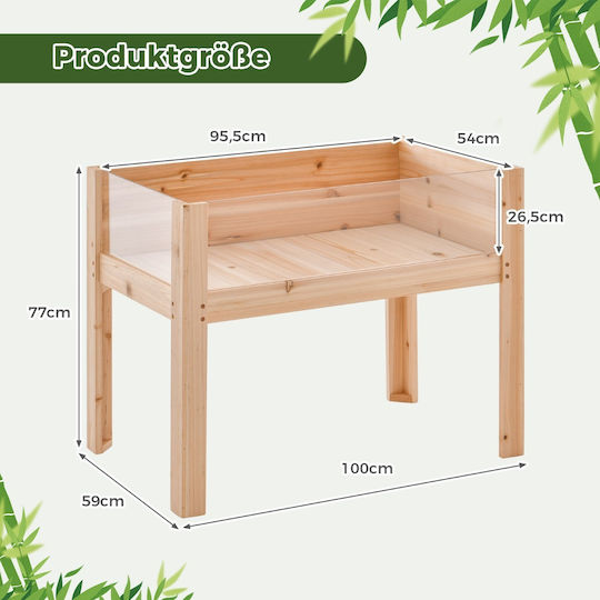 Costway Ζαρντινιέρα Ξύλινη Διάφανο 100x59x77εκ.