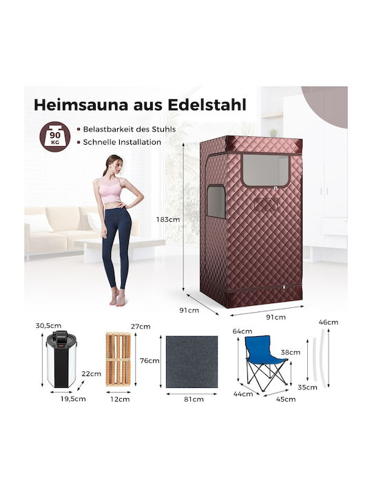 Costway Ατομική Σάουνα Εσωτερικού Χώρου Μ91xΒ91xΥ183cm Costway Ατομική Σάουνα Εσωτερικού Χώρου Μ91xΒ91xΥ183cm