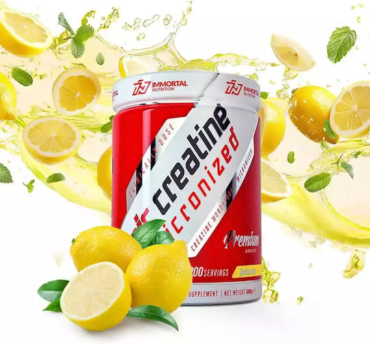 Immortal Nutrition Epic Creatine Μικρονισμένη Μονοϋδρική Κρεατίνη 5000mg με Γεύση Λεμόνι 1000gr