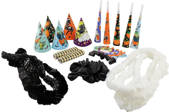 Set De Decorare Pentru Petrecerea De Halloween 37 Bucăți Pălării Fluierători Baloane Ghirlande Multicolore