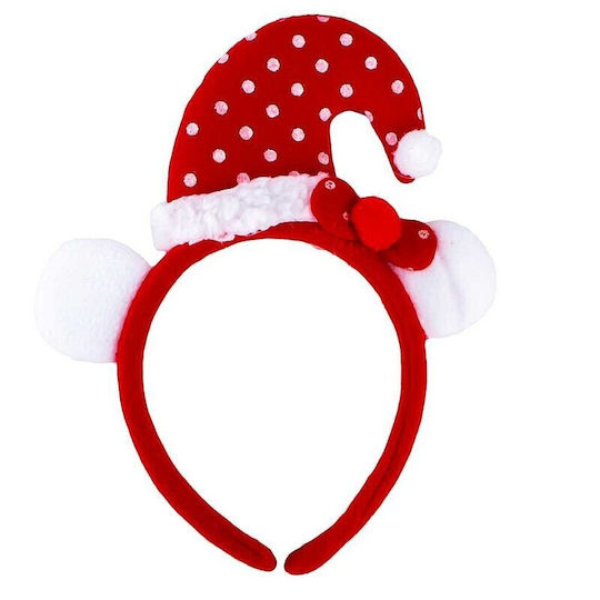 Bentiță De Crăciun Pălărie Cu Urechi De Elf Accesoriu Roșu-Alb