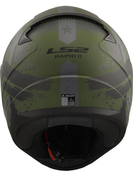 LS2 Rapid II FF353 Thunder Birds Matt Military Motorcycle Helmet Full Face ECE 22.06 1300gr