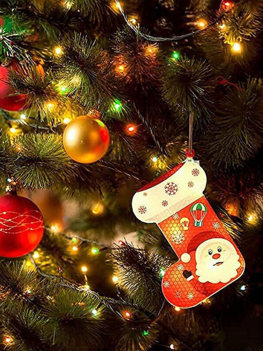 Masterled Iluminată De Crăciun Plastică Figurină Cizmă Albă Lungime 9.1cm.