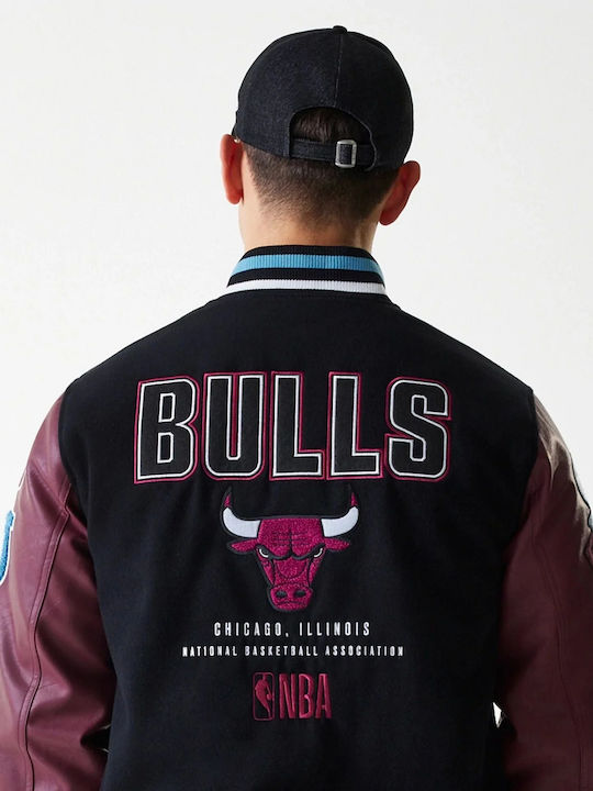 Geacă Varsity Neagră Chicago Bulls NBA Patch