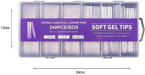 Soft Gel Nail Tips Transparent 240pcs bbay-86247
