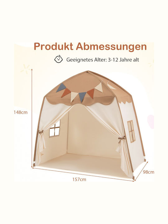 Costway Kinderzelt Braun