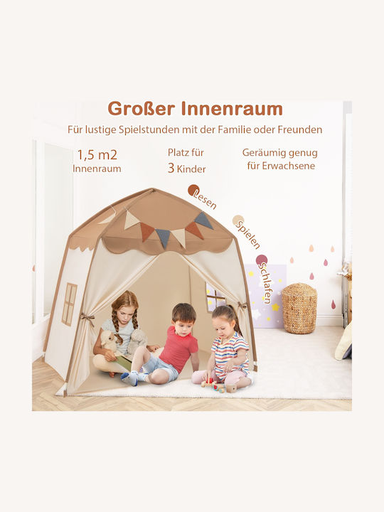 Costway Kinderzelt Braun