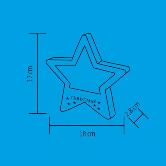 Crăciunesc Decorativ Stea Lemnos Alb 2.8x18x18buc 1buc