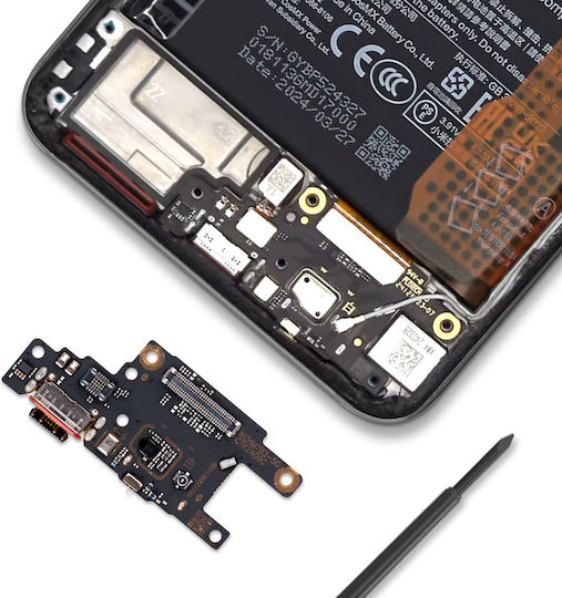 Clappio Port De Încărcare Xiaomi Poco F6Lite Conector Card SIM Micro Negru