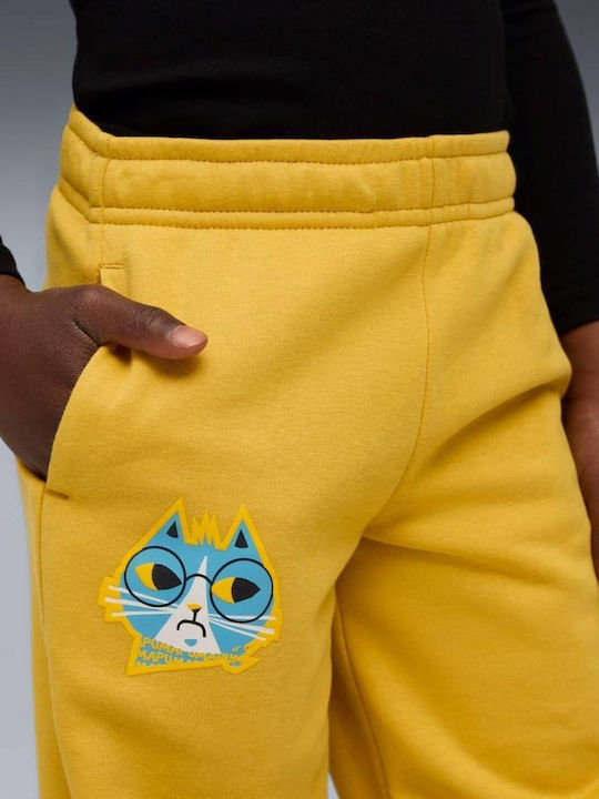 PUMA Kids Sweatpants Mustard Cat Cat